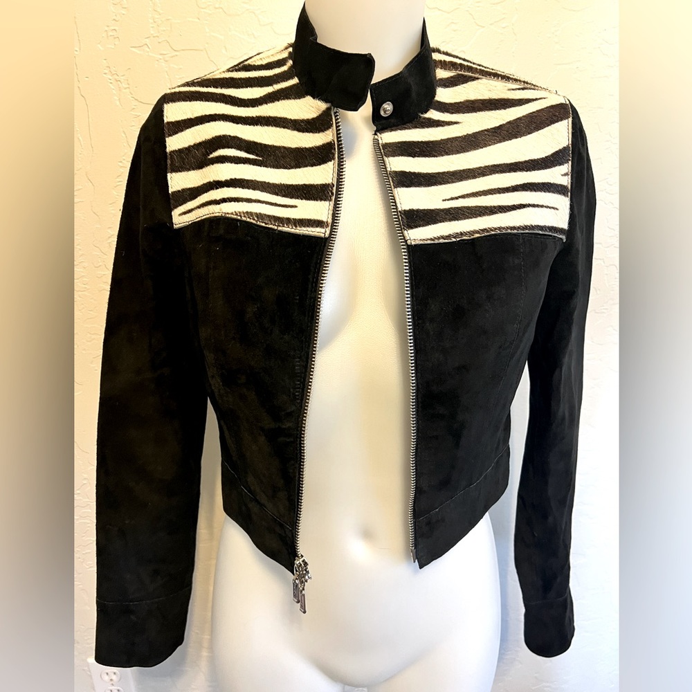 Bebe black suede cropped Jacket